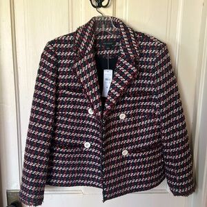 Ann Taylor Fringe-edged Blazer - Red-White-Blue